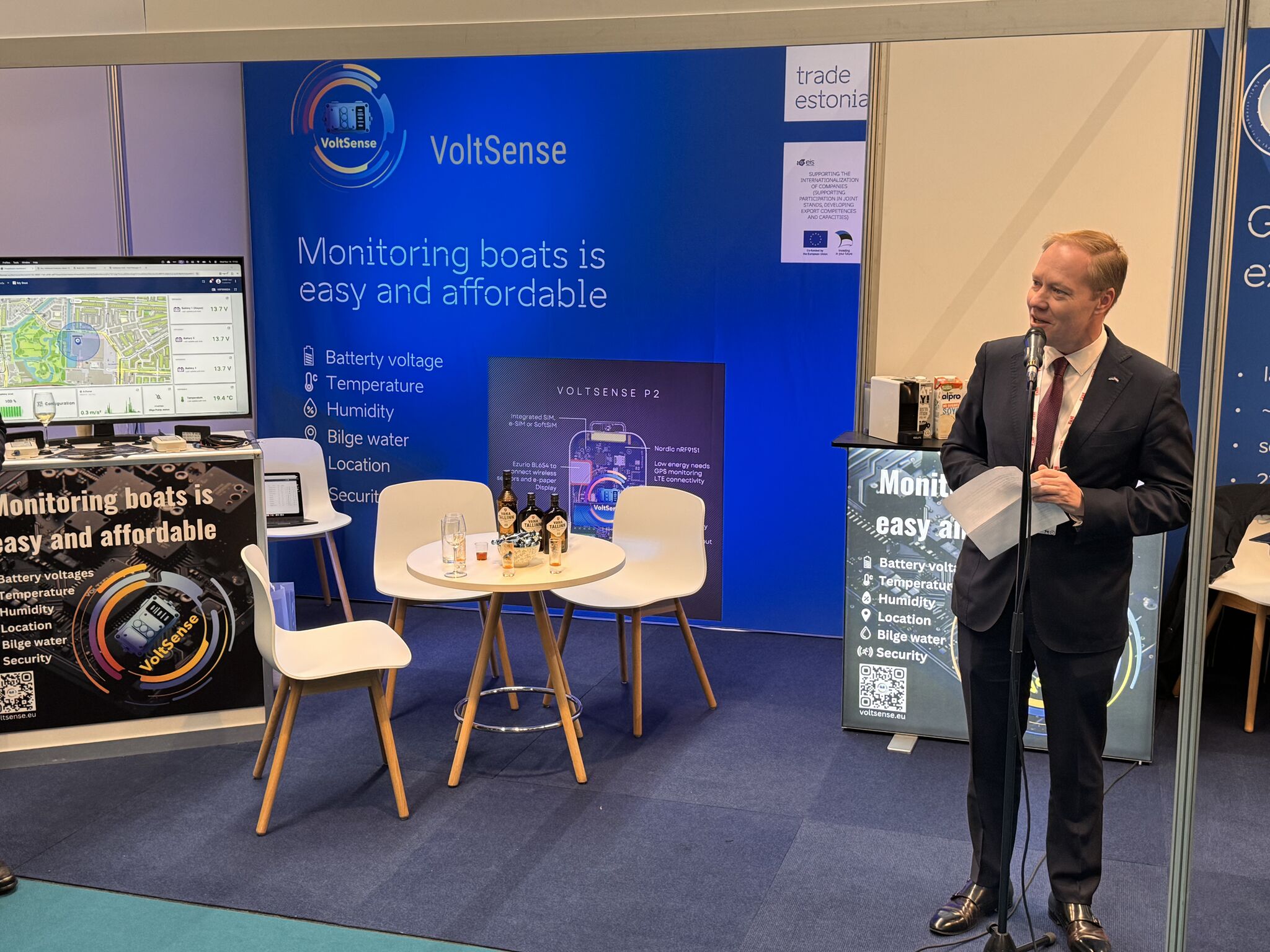 Estonian Ambassador Paul Teesalu visiting VoltSense at METSTRADE 2025